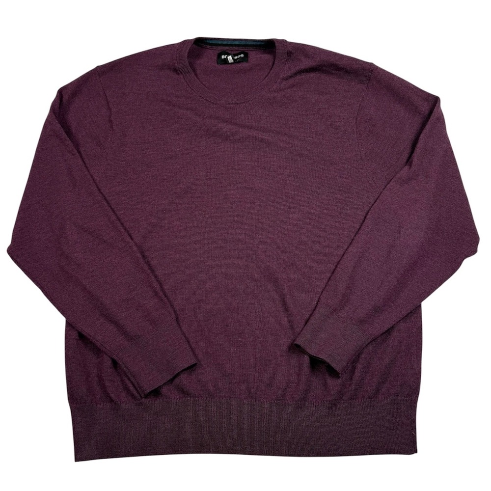 Bonobos Sweater Mens XL Purple Merino Wool Crewneck Knit Long Sleeve Shirt